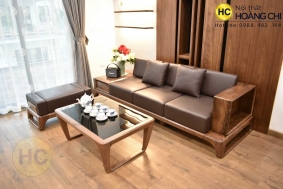 Bộ sofa gỗ óc chó cho phòng khách nhỏ - SFG017