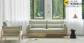 Sofa gỗ đơn giản nhẹ nhàng kết hợp đệm nỉ -CO01